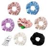 DaKuan 6 Pack Velvet Scrunchies with Pocket Hidden Zipper, Zipper Satin Hair Ties Elastic Bands for Women, Girls, Storage Money, Lipstick, Necklace and Keys (Navy, Tan, Black, Pink, Purple, Beige) view 1