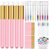 70 Pieces Lash Shampoo Brushes Facial Cleansing Makeup Brushes,Include 30 Eyelash Extensions Cleaning Brush,10 Mascara Brushes with Container,30 Diposable Lash Wands Blackhead Remover,Pink view 1