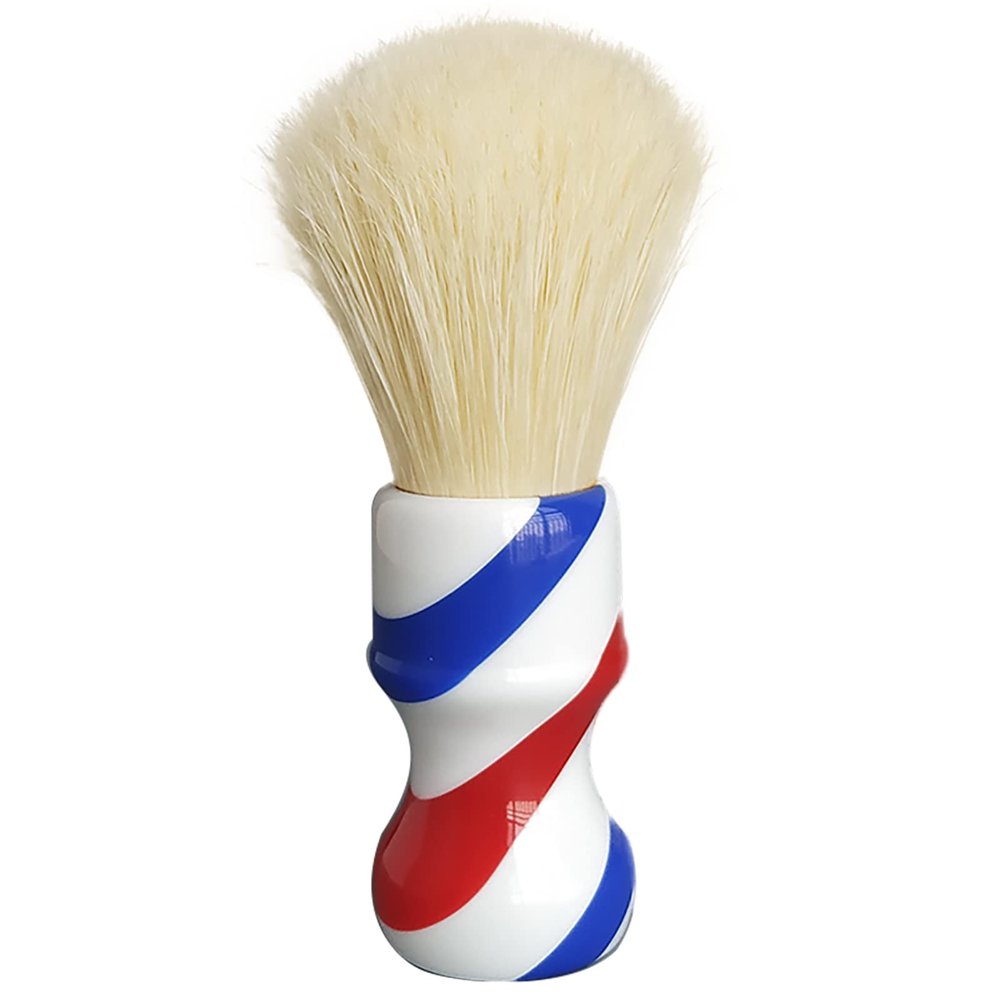 Dscosmetic plisoft boar bristle hair shaving brush good backbone with barber pole resin handle has brean in