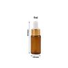 20 Pack 5ml Essential Oil Glass Bottle Brown with Gold Plated White Lid Leakproof Empty Refillable Travel Liquid Container view 3