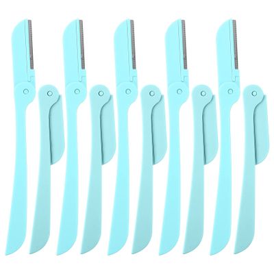 FOMIYES 10pcs Foldable Eyebrow for Women Portable Eyebrow Trimmers Safety Cover Travel-friendly Makeup Tool