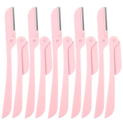 FOMIYES 10pcs Folding Eyebrow Trimmer Foldable Eyebrow Razor Dermaplaning Tool for Face Shaver Eyebrow Brow Shaping Razor Eyebrow Shaving Tool Spray Women's Stainless Steel Refill
