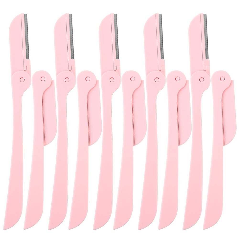 FOMIYES 10pcs Folding Eyebrow Trimmer Foldable Eyebrow Razor Dermaplaning Tool for Face Shaver Eyebrow Brow Shaping Razor Eyebrow Shaving Tool Spray Women's Stainless Steel Refill