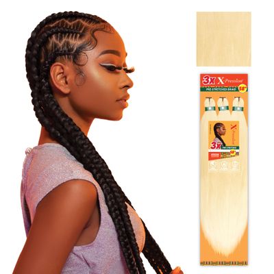 Sensationnel X-pression prestretched braiding hair - 3x braid 58 inch all kanekalon flame retardant synthetic braid for box braids and twists (1 pack, 613 BLONDE)