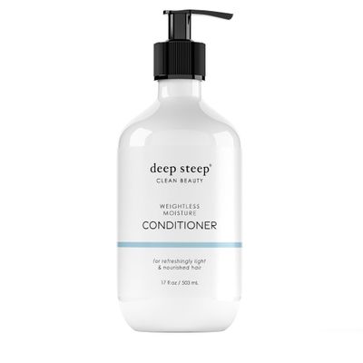 Deep Steep Weightless Moisture Conditioner, 17 oz  Hydrating Conditioner with Raspberry Leaf, Argan Oil, Aloe & Glycerin  Silicone-Free, Vegan, Clean Beauty Hair Care, Soft & Healthy Hair