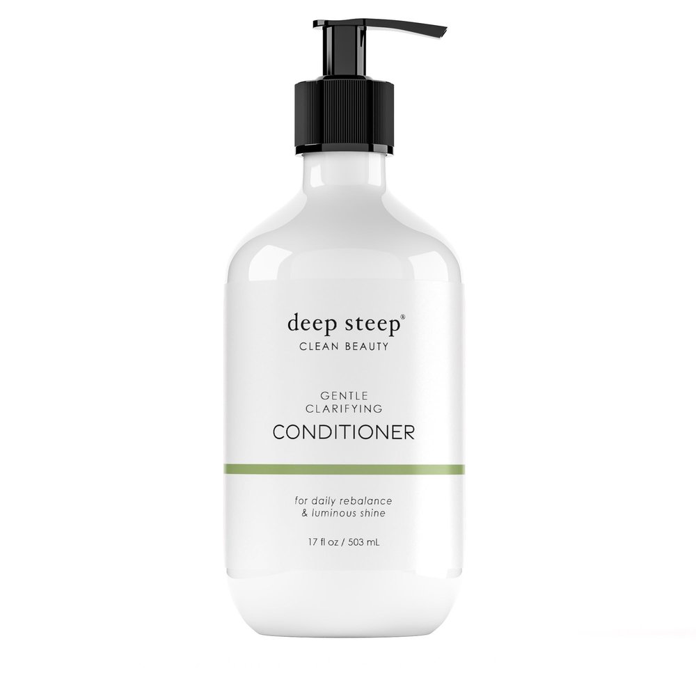 Deep Steep Gentle Clarifying Conditioner, 17 oz Lightweight Conditioner with Tea Tree, Peppermint, Aloe & Hibiscus Silicone-Free, Vegan, Clean Beauty Hair Care, Moisturizing Shine