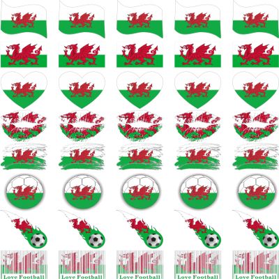 Meme Series Womaha 40 Sheets Wales Flag Temporary Tattoos for Kids Football Temporary Face Tattoos