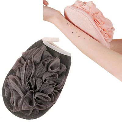 RTcald 2-in-1 Skin-Friendly Bath Sponge,Exfoliating Body Spa Bath Mitt,Double-Sided Dual-Use Bath Shower Loofah Glove,Double Sided Bath Sponge Gloves,Skin Care for Bathing (Grey)