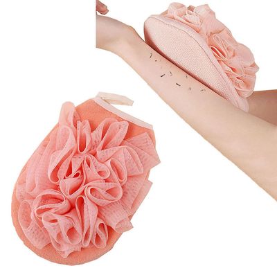 RTcald 2-in-1 Skin-Friendly Bath Sponge,Exfoliating Body Spa Bath Mitt,Double-Sided Dual-Use Bath Shower Loofah Glove,Double Sided Bath Sponge Gloves,Skin Care for Bathing (Pink)