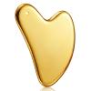 Nuanchu Stainless Steel Gua Sha Facial Tools Metal Guasha Tool for Face Body Jawline Shaper, Double Chin Reducer, Puffiness Reducing, Lymphatic Drainage Massager Skin Care Gift with Pouch(Gold) view 1