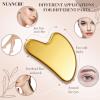 Nuanchu Stainless Steel Gua Sha Facial Tools Metal Guasha Tool for Face Body Jawline Shaper, Double Chin Reducer, Puffiness Reducing, Lymphatic Drainage Massager Skin Care Gift with Pouch(Gold) view 4