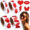 Fainne 400 Pieces Tanning Bed Stickers for Body Heart Labels Perforated Self Adhesive Small Sun Stickers for Tanning, 100 Pieces Per Roll, 1.2 x 0.8 Inches(Elegant Pattern) view 1