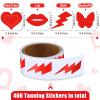 Fainne 400 Pieces Tanning Bed Stickers for Body Heart Labels Perforated Self Adhesive Small Sun Stickers for Tanning, 100 Pieces Per Roll, 1.2 x 0.8 Inches(Elegant Pattern) view 3