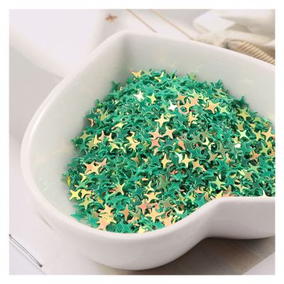 HANRUO 2400Pcs(10g) Size 4mm 4 Horns Star Shape PVC Loose Sequins Paillettes for Nails Art,Wedding Decoration Confetti,Star Nail Sequin (Color : Dark Green)
