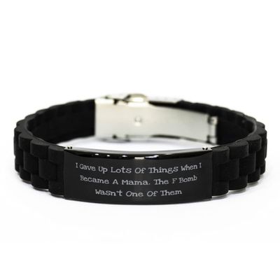 New Mama, I Gave Up Lots of Things When I Became A Mama. The F Bomb Wasn't, Mama Black Glidelock Clasp Bracelet from Daughter
