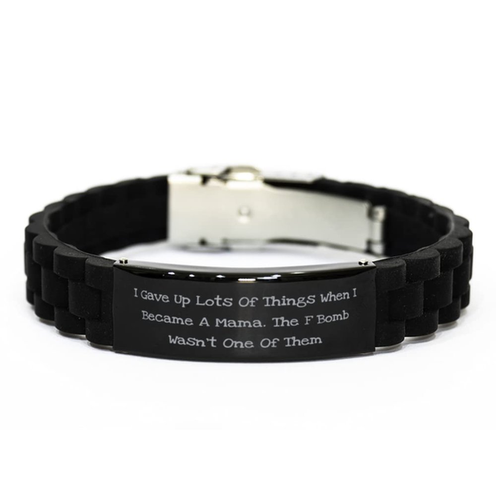 New Mama, I Gave Up Lots of Things When I Became A Mama. The F Bomb Wasn't, Mama Black Glidelock Clasp Bracelet from Daughter