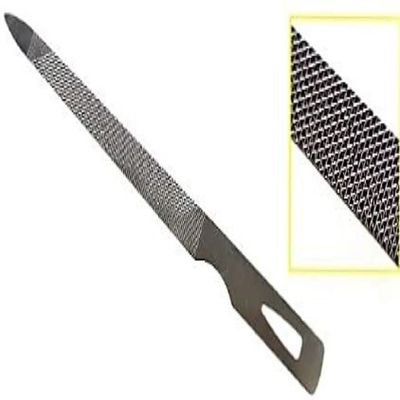 5 Inch Stainless Steel Triple Cut Nail File for Fingernails, Toenails, Scraping, Strengthening, Three (3) Pack