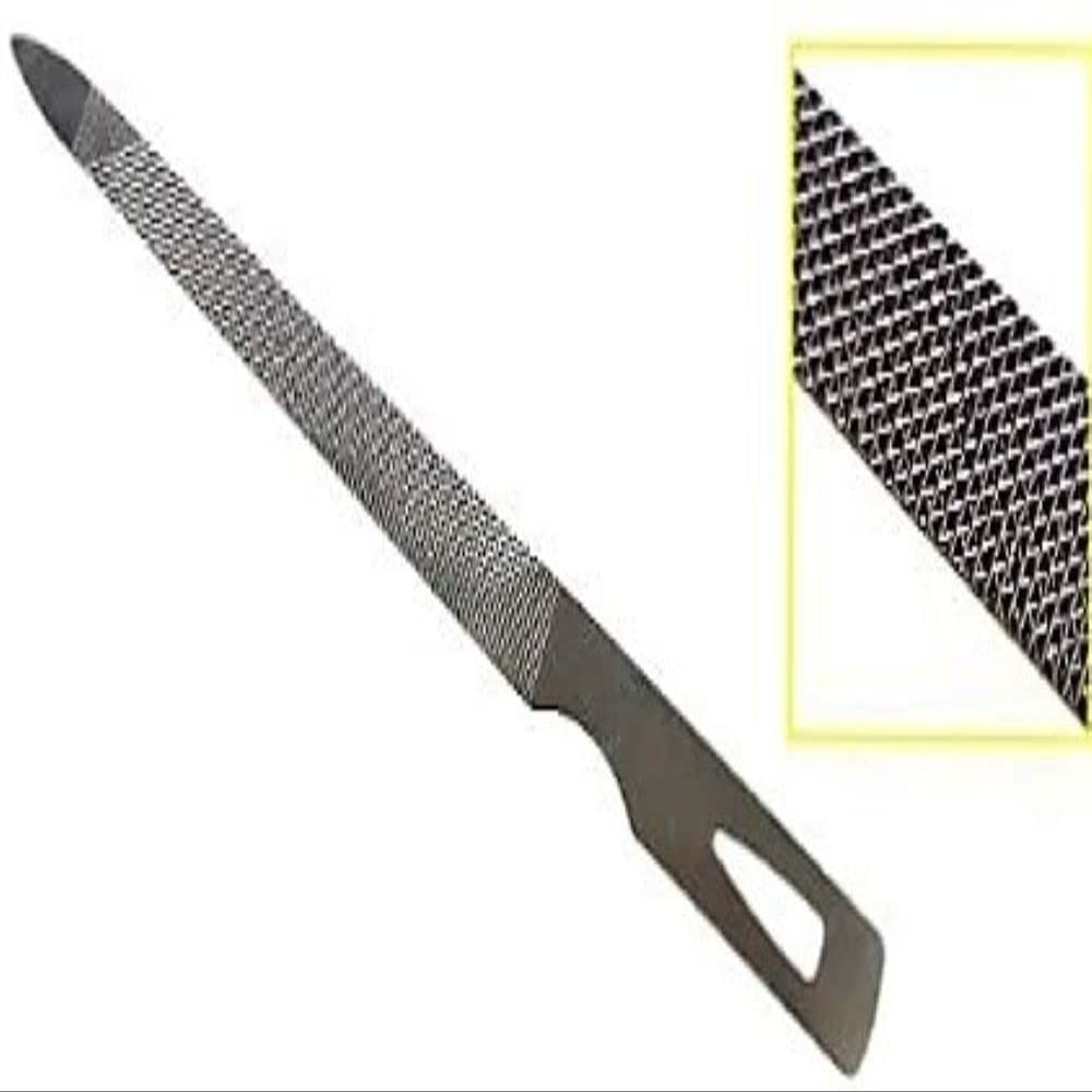 5 Inch Stainless Steel Triple Cut Nail File for Fingernails, Toenails, Scraping, Strengthening, Three (3) Pack