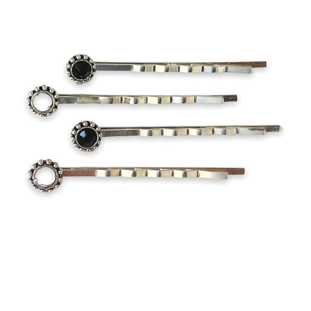 Boho Black & White Stone Hair Pins, Western Hair Pin, Cowgirl Hair Pin, Decorative Bobby Pin, Womens Hair Accessories, Southwestern Hair Pins