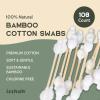 Baby Cotton Swabs - 108 Count - FSC Certified and PETA Approved, Bamboo Handle Cotton Tips, 100% Biodegradable, Gentle, Eco Friendly, Double Tips, Plastic Free Safety Baby Cotton Buds by Isshah view 2
