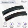 Parcelona French Bar Volume Large 4 Celluloid Automatic Set of 2 Hair Clip Barrette French Strong Hold Grip Hair Clips for Women No Slip Fashion Durable Styling Girls Paris Hair Accessories, Made in France (Tortoise Shell-Black) view 2