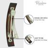 Parcelona French Bar Volume Large 4 Celluloid Automatic Set of 2 Hair Clip Barrette French Strong Hold Grip Hair Clips for Women No Slip Fashion Durable Styling Girls Paris Hair Accessories, Made in France (Tortoise Shell-Black) view 3
