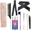 Miaubaa Wig Kit for Lace Front Wigs for Beginners 9PCs, Hair Wax Stick to Lay Hair, Lace Melting Elastic Band for Wigs, Eyebrow Razors, Tweezers, Edge Brush, Wig Grip Headband view 1