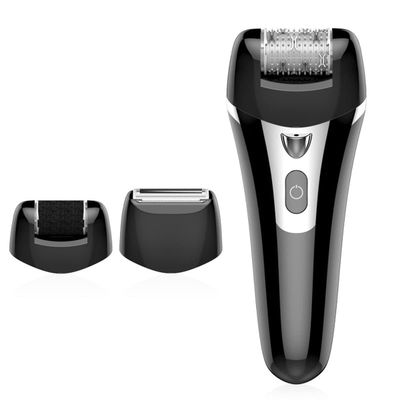 Feilx Electric Razor for Women, Hair Removal for Women 3 in 1 Wet & Dry Rechargeable for Legs Underarms and Bikini Pop-Up Trimmer 3 Changeable Trimmer Heads (Color : Black)