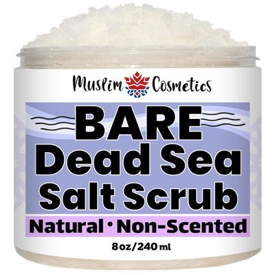 Non-Scented Dead Sea Salt Scrub | Face & Body | Unscented | 100% Natural | Jojoba oil || Made in Canada - Muslim Cosmetics - BARE Scrub (8oz (240ml))
