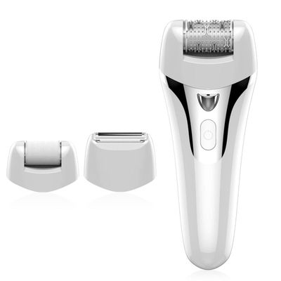 Feilx Electric Razor for Women, Hair Removal for Women 3 in 1 Wet & Dry Rechargeable for Legs Underarms and Bikini Pop-Up Trimmer 3 Changeable Trimmer Heads (Color : White)