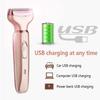 Feilx Electric Razors for Women, Electric Shaver for Women, Painless 2 in 1 Hair Trimmer for Face Eyebrow Mustache Beard Arm Leg Armpit Bikini, Cordless Portable Rechargeable Hair Clipper Wet & Dry view 3