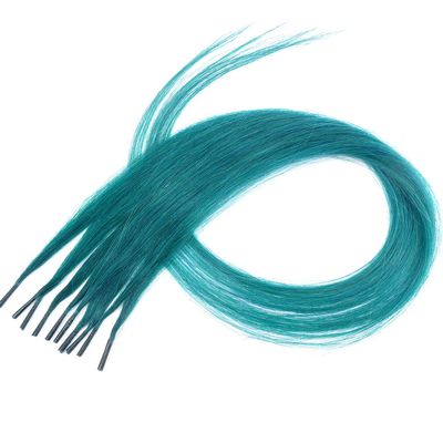 10 Strands/lot Colored I Tip Human Hair Extension For Women Girls Gift Cosplay Dress Up Party Feather Hair Extensions With Tools (20INCH, Ink Green)