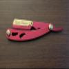 Unisex Pink and Gold Barber Straight Edge Razor Hair Cutting Mustache, Beard, Eyebrows view 3