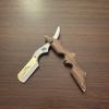 Professional Barbershop Unisex Cut Throat Folding Shaving Knife White and Gold Hot Design Shaving Blade view 1