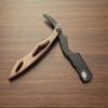 Black and Brown Professional Hair and Beard Trimming Straight Edge Razor Wooden Engraved Style view 1