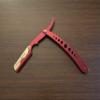Red and Gold Easy to Use Mens Barber Shaving Straight Edge Salon Level Grooming Razor Free Blade view 2