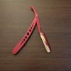 Red and Gold Easy to Use Mens Barber Shaving Straight Edge Salon Level Grooming Razor Free Blade view 3