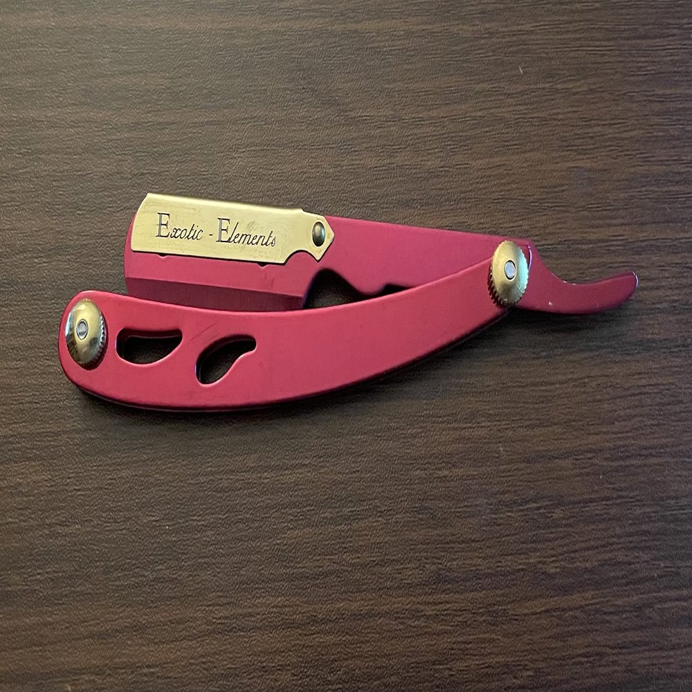 Stainless Steel Lightweight Pink and Gold Shaving Barber Salon Straight Edge Razor Grooming and Hair Cutting