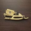 Handmade Barber Straight Edge Razor Gold and Black Stainless Steel Premium Quality Engraving Design view 2
