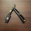 All Purpose Shaving Grooming Mustache Shaving Straight Edge Razor With Free Blade Black and GoldRazor view 2