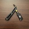 All Purpose Shaving Grooming Mustache Shaving Straight Edge Razor With Free Blade Black and GoldRazor view 3