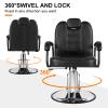 Artist hand Barbers Chairs, Heavy Duty Hydraulic Reclining Salon Chair Spa Furniture Shampoo Reclining Extra Wider Seat Beauty Hair Salon Equipment(Black) view 3