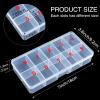 6 Pieces Nail Art Tip Storage Organizer Box with 10 Number Empty Spaces Transparent False Nail Tip Storage Case Container Clear Plastic Grid Box for Fingernail Crystal, Jewelry, Accessories view 2