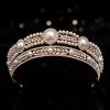 Pearl Crowns for Women & brides-wedding bridal Tiara Crystal Queen Crown & pearly Princess Birthday & prom party hair One Size view 4