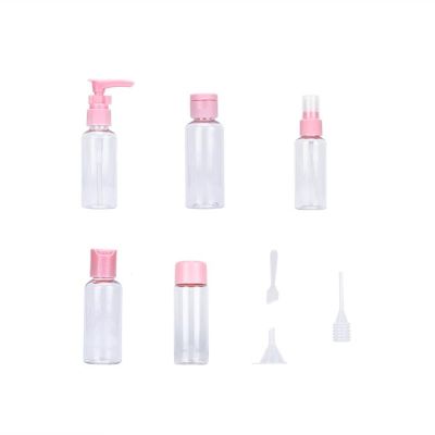 Travel Bottles Kit, Plastic Leak Proof Portable Toiletry Containers Set, Spary Bottle Flight Size Cosmetic Containers for Lotions, Shampoo, Creams, Body Wash (Pink-no.1675)