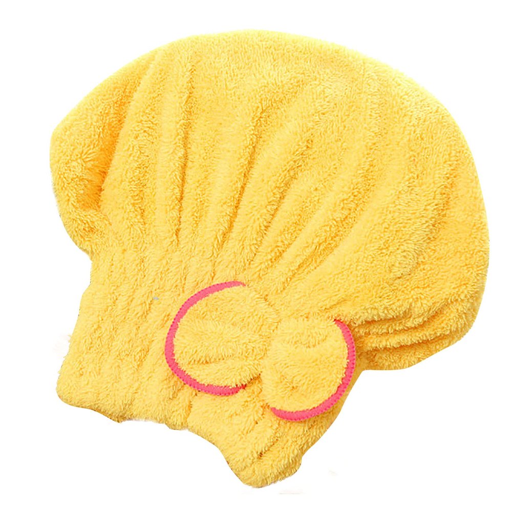1pc Hair Towel Wrap for Women Super Absorbent Quick Dry Hair Turban for Drying Curly Long & Thick Hair Shower Cap Coral Fleece Dry Hair Cap Quick-Drying Absorbent Headscarf (Yellow)