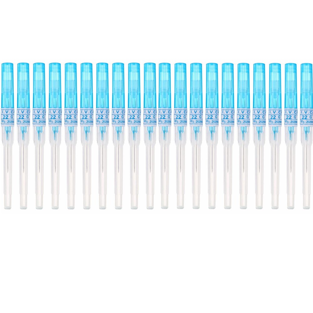 Piercing Needles,20PCS 22G IV Catheter Needles 22 Gauge Disposable Stainless Steel Hollow Body Piercing Needles for Ear Nose Belly Navel Nipple Piercing(22G) (22G)