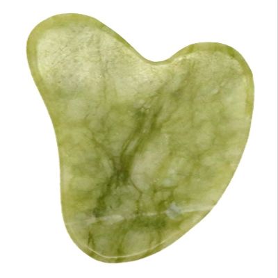 Facial Massage Roller Guasha Board Double Heads Jade Stone,Green Gua Sha