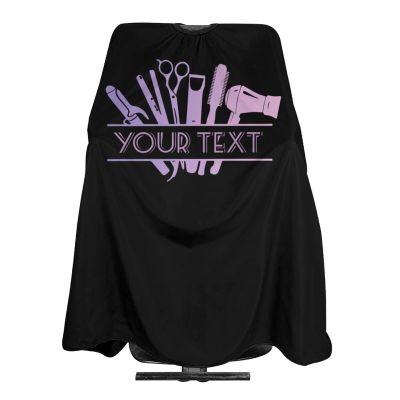 Custom Waterproof Barber Cape Hairdresser Cape, Add Your Photo Text Personalized Purple Barbershop Tools Salon Cape for Men, Customized Hair Cutting Cape for Home Salon Barbershop