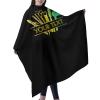 Custom Waterproof Barber Cape Hairdresser Cape, Add Your Photo Text Personalized Yellow Green Barber Tools Salon Cape for Men, Customized Hair Cutting Cape for Home Salon Barbershop view 2